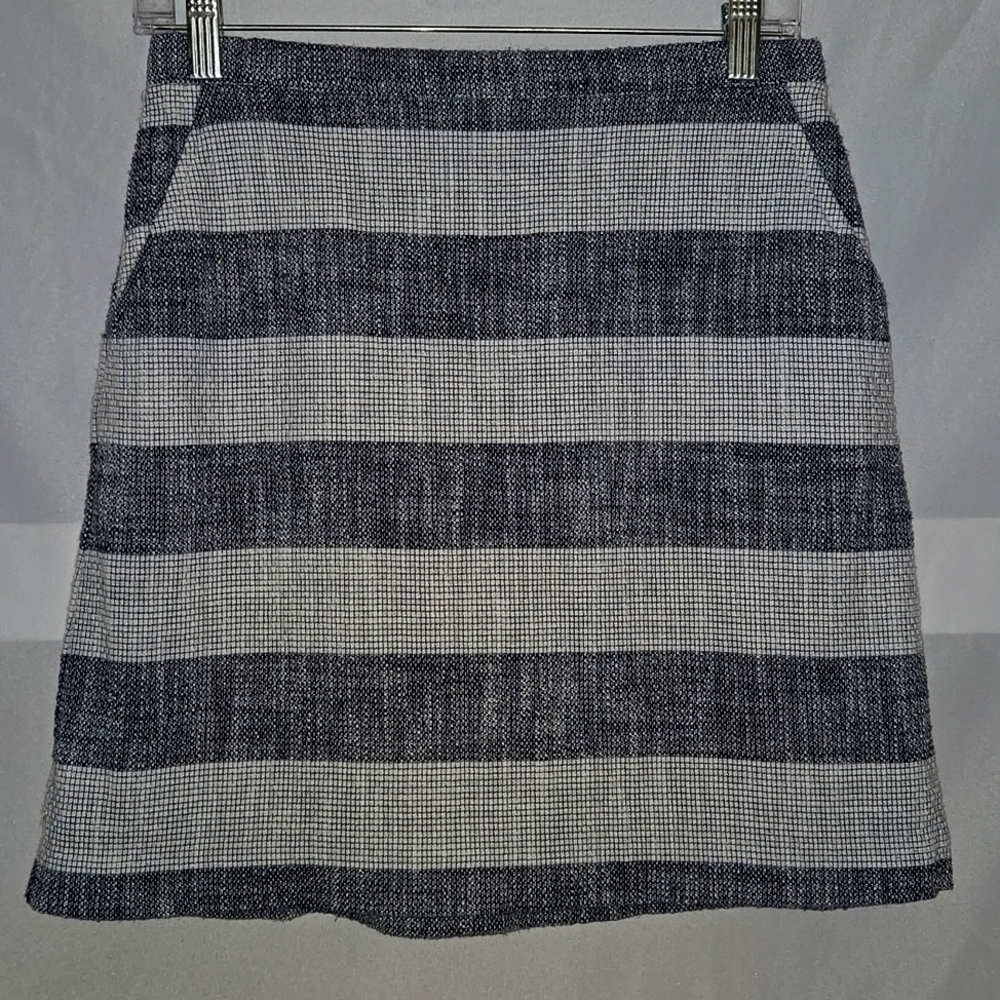 Mini Skirt, A New Day, Sz Sm,  Striped, Navy, White, Woven, Elastic Waist